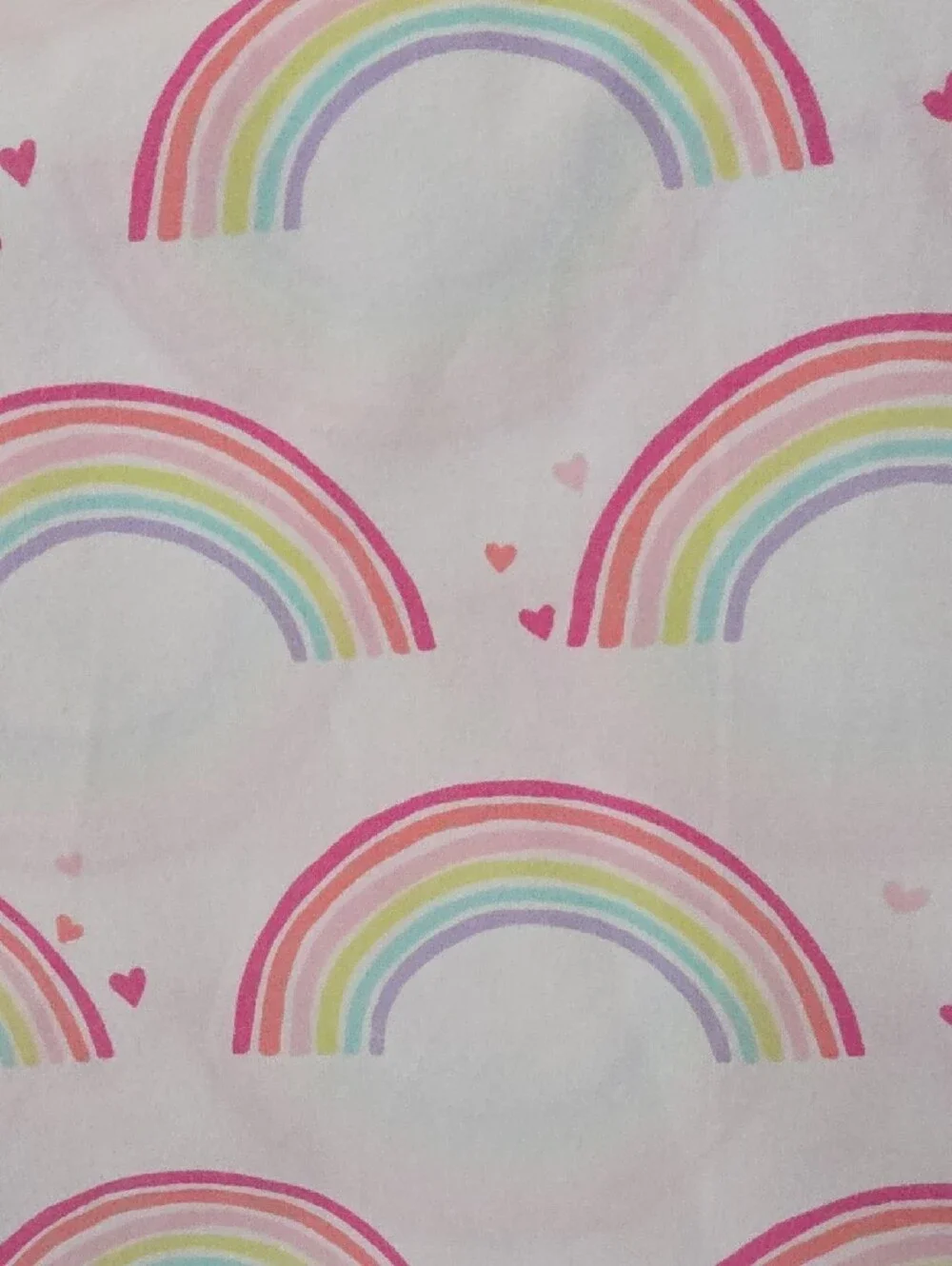 Pottery Barn Kids Rainbows Hearts Organic Cotton Full Flat Sheet